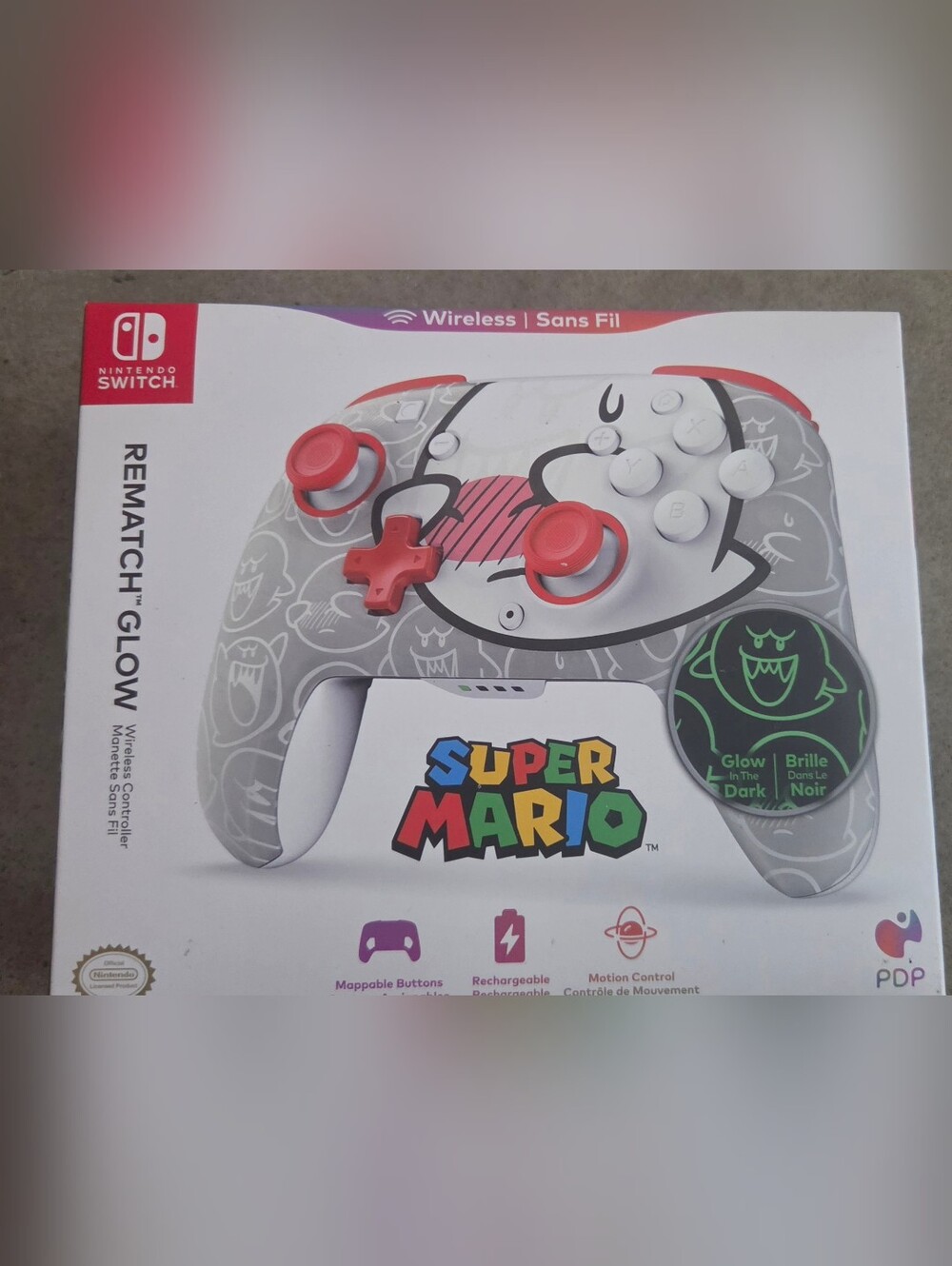 Nintendo Switch Super Mario Wireless Controller in White & Red